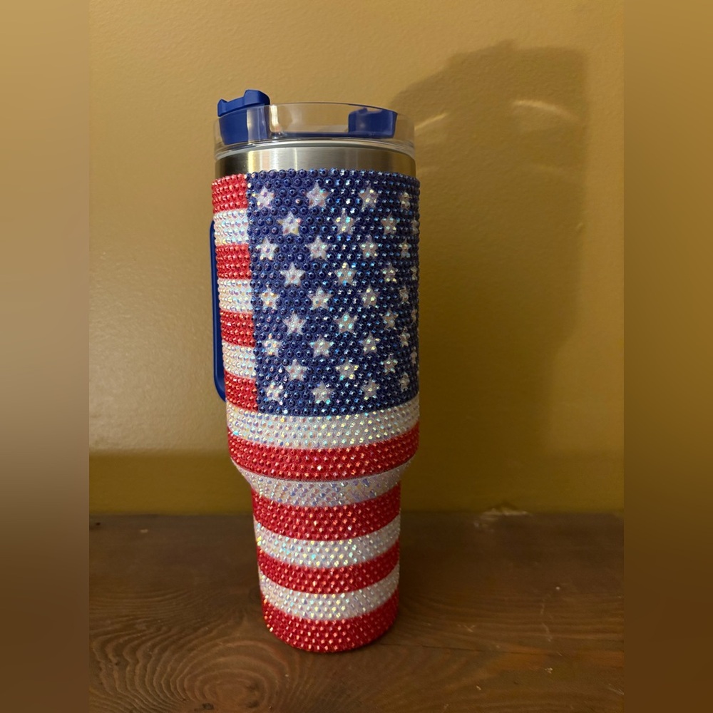 NEW 40 oz Patriotic Rhinestone Tumbler